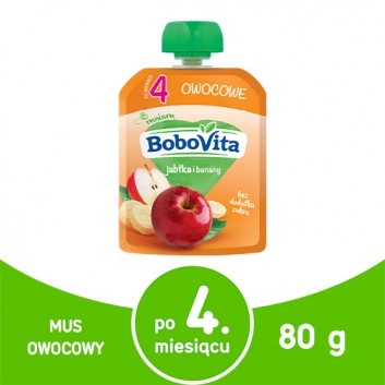 Mus owocowy jabłka i banany w tubce po 4 miesiącu BoboVita 80g