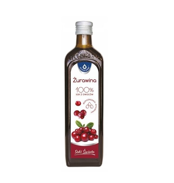 Sok 100% z żurawiny Oleofarm 490ml 3 szt.