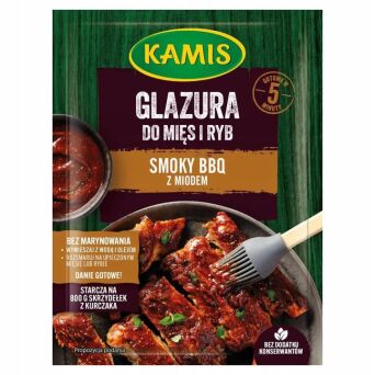 Glazura do mięs i ryb smoky bbq z miodem Kamis 20g 3 szt.