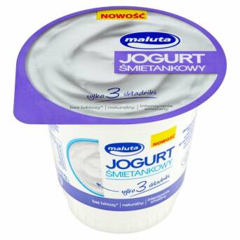 Jogurt naturalny śmietankowy bez laktozy maluta 220g 3 szt.