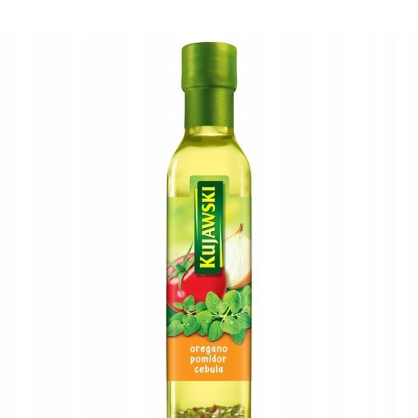 Olej kujawski rzepakowy z pierwszego tłoczenia oregano, pomidor, cebula 250ml