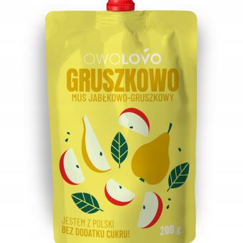 Mus owocowy Premium OWOLOVO jabłko-gruszka 200g