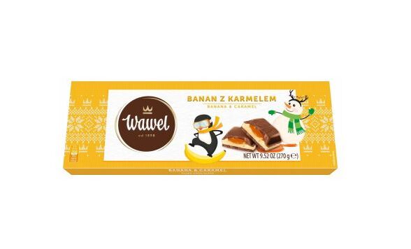 Czekolada banan z karmelem Wawel 270g