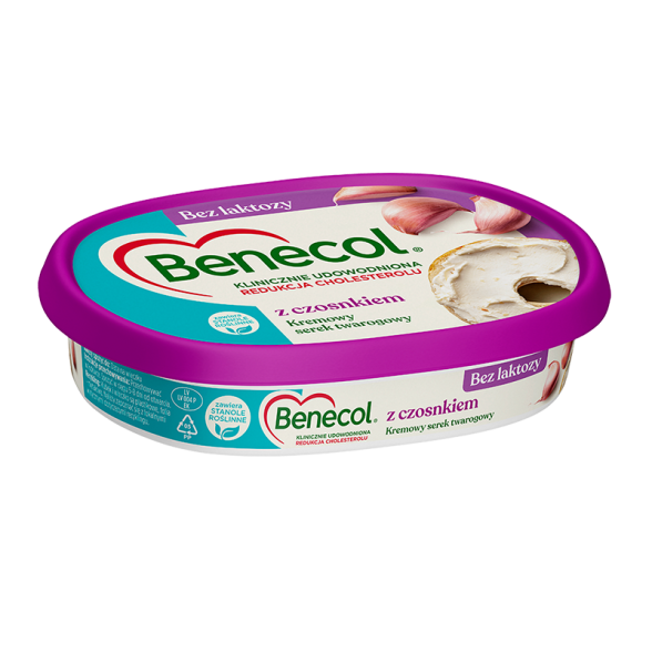 Benecol kremowy serek twarogowy z czosnkiem bez laktozy 120g