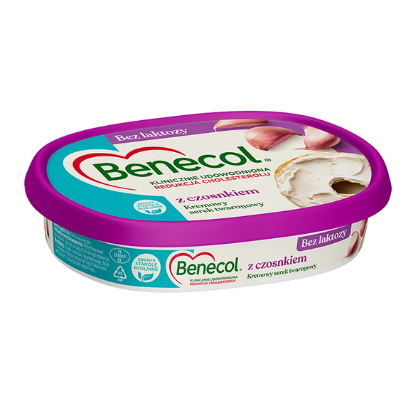 Benecol kremowy serek twarogowy z czosnkiem bez laktozy 120g