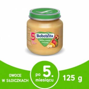 Jabłko, mango i banany po 5 miesiącu BoboVita 125g 3 szt.