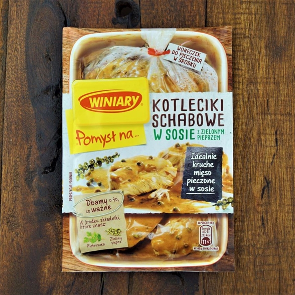 Pomysł na... Kotleciki schabowe w sosie z zielonym pieprzem Winiary 40g