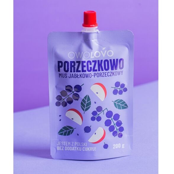 Mus owocowy premium jabłkowo-porzeczkowy OWOLOVO 200g