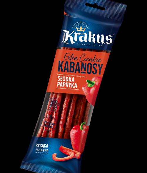 Kabanosy słodka papryka drobiowo-wieprzowe  extra cienkie Krakus 95g