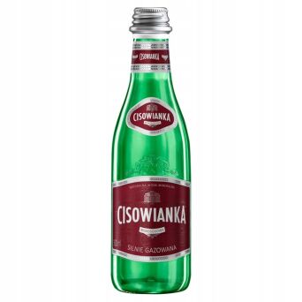 Cisowianka w szklanej butelce woda mineralna silnie gazowana 300ml