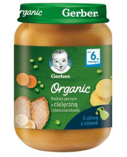 Bukiet jarzyn z cielęciną i ziemniaczkami po 6 miesiącu Gerber Organic 190g 3 szt.