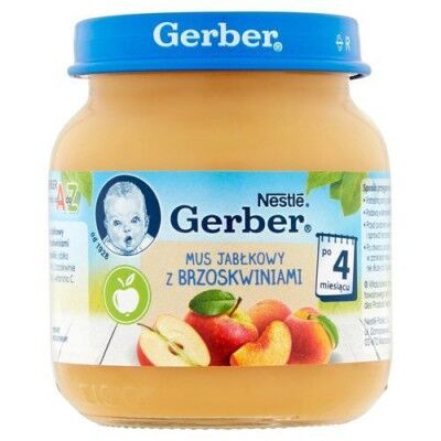 Mus jabłkowy z brzoskwiniami po 4 miesiącu Gerber 125g