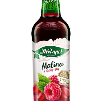 Syrop malinowy z dziką różą Herbapol 420ml