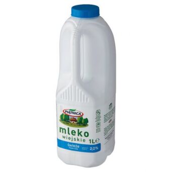Mleko Wiejskie świeże 2% Piątnica 1l