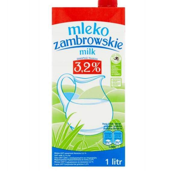 Mleko Zambrowskie UHT 3,2% Mlekpol 1l
