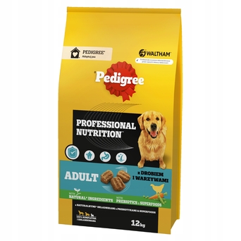 Pedigree professional nutrition adult sucha karma z wołowiną i warzywami, średnie i duże rasy, 12kg