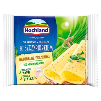 Ser topiony ze szczypiorkiem w plastrach Hochland 130g 3 szt.