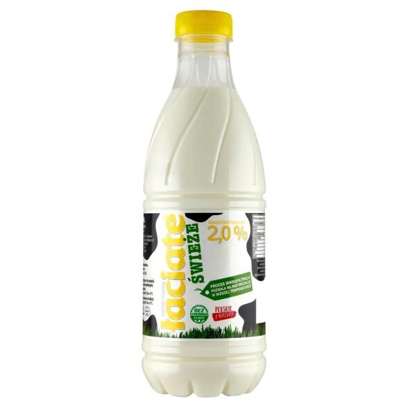 Mleko świeże w butelce łaciate 2% 1l