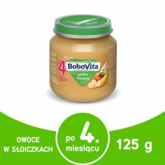 Jabłka i banany po 4 miesiącu BoboVita 125g 3 szt.