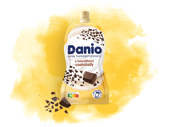 Danio serek z kawałkami czekolady saszetka Danone 120g