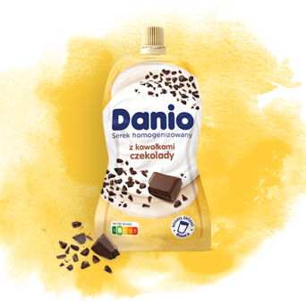 Danio serek z kawałkami czekolady saszetka Danone 120g