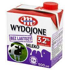 Mleko wydojone 3,2% bez laktozy Mlekovita kartonik 500ml 3 szt.*