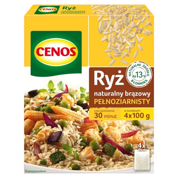 Ryż naturalny brązowy pełnoziarnisty Cenos 4x100g