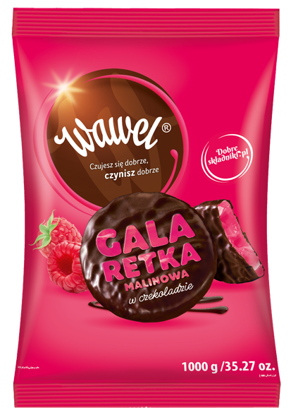 Galaretka malinowa w czekoladzie Wawel 1 kg 2 op.