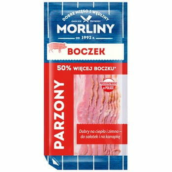 Boczek wędzony parzony w plastrach Morliny 150g