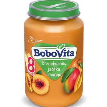 Brzoskwinie, jabłka i mango po 8 miesiącu BoboVita 190g