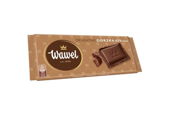 Czekolada delikatnie gorzka 43% cocoa Wawel 90g 3 szt.