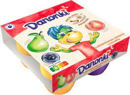 Danonki brzoskwinia-gruszka-jagoda Danone 4x90g 3 szt.