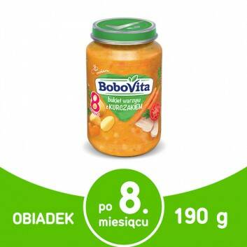 Bukiet warzyw z kurczakiem po 8 miesiącu BoboVita Bio 190G 3 szt.