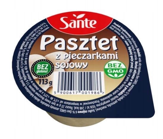 Pasztet z pieczarkami sojowy Sante 113g 3 szt.