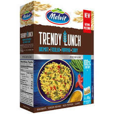 Trendy lunch basmati,fasolka,papryka, curry Melvit 4x80g 3 szt.