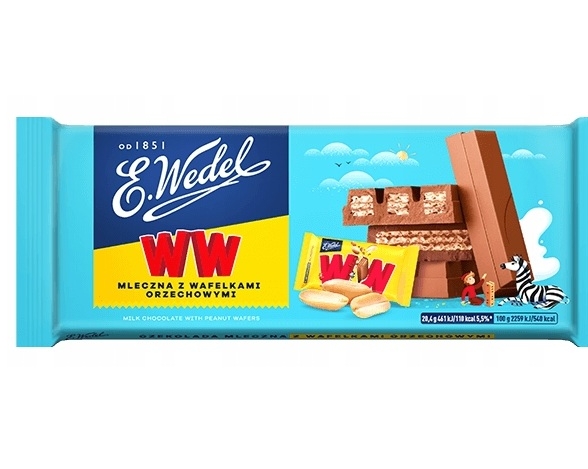 Czekolada mleczna z wafelkami peanut butter ww E.Wedel 245g