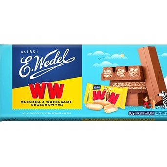 Czekolada mleczna z wafelkami peanut butter ww E.Wedel 245g