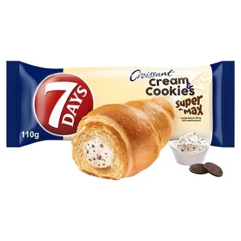 Rogalik croissant max z kremem waniliowym z mlekiem i kawałkami ciastek 7 days 110g