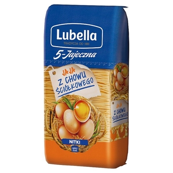 Makaron nitka 5 jajeczna z chowu ściółkowego Lubella 250g