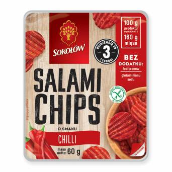 Salami chips o smaku chilli Sokołów 60g 3 op.*