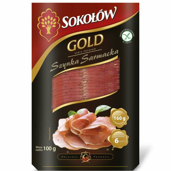 Szynka sarmacka w plastrach Gold Sokołów 100g 3 op.*