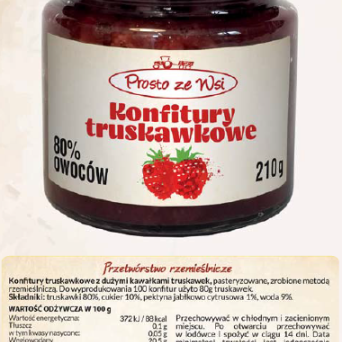 Konfitura extra z truskawek niskosłodzona Łowicz 240g